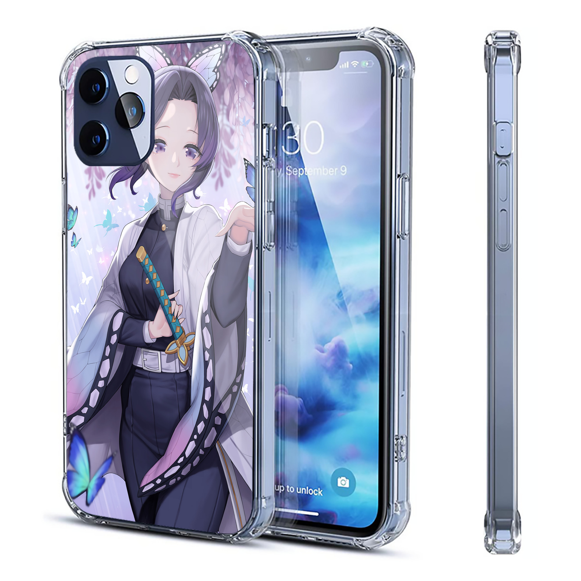 （画像用） 鬼滅の刃（きめつのやいば）蟲柱-胡蝶 しのぶ／こちょう しのぶ Kochou Shinobu 【iPhone 12シリーズ対応】透明スマホケース（クリアソフトケース）